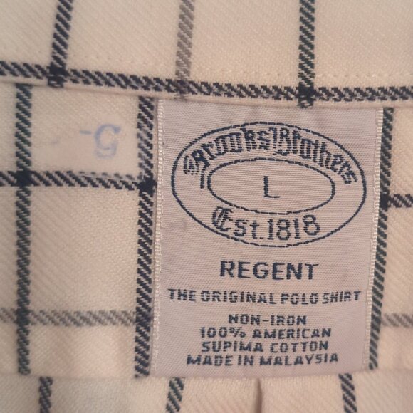 Brooks Brothers Mens Large White Long Sleeve Button Down Shirt Supima Regent - Picture 3 of 9